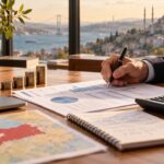 مراجعة ميزانية الفرانشايز باستخدام آلة حاسبة ومستندات التكاليف